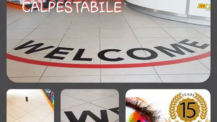 Adesivo calpestabile con scritta Welcome e segnaletica per pavimenti di negozi