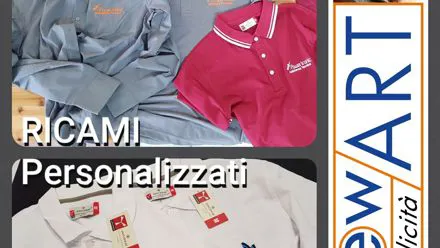 Polo grigie, bordeaux e bianche con ricami e loghi personalizzati sul petto