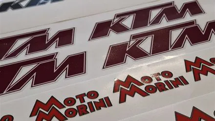 adesivi ktm moto morini rosso scuro